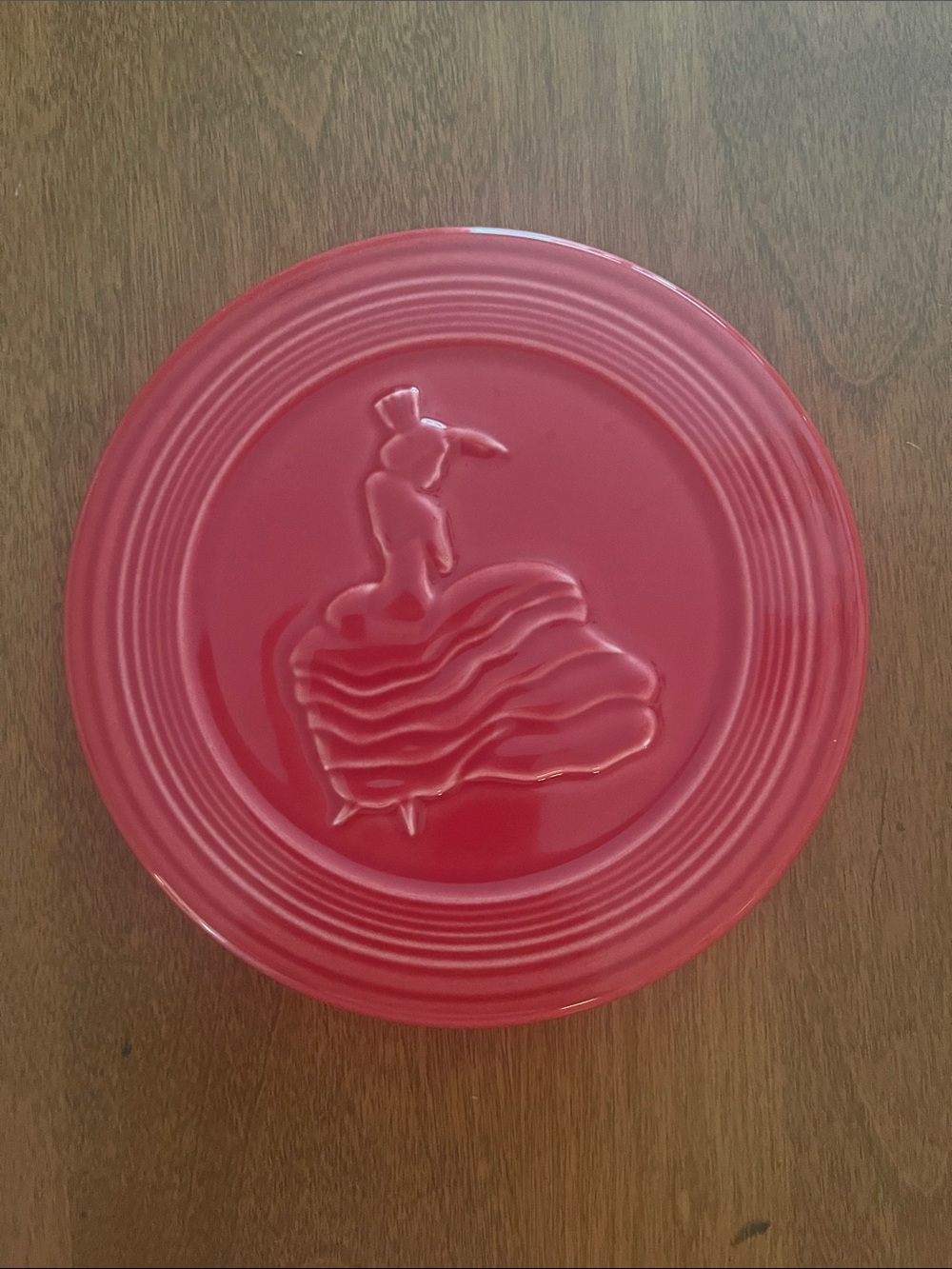 Fiestaware Trivet Red Scarlet Fiesta Flamenco Logo Dancing Lady Hot Plate - Picture 1 of 4